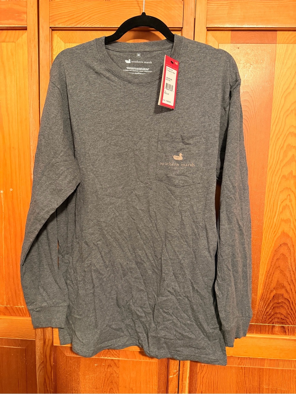 Southern Marsh Men's Long-Sleeve Pocket Tee - Heather Charcoal